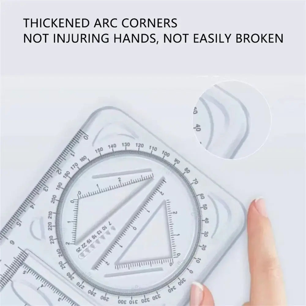 Activity Angle Drawing Ruler Ruler Straight 360 ° Movable Geometry Ruler Measurement Multifunctional Drawing Template