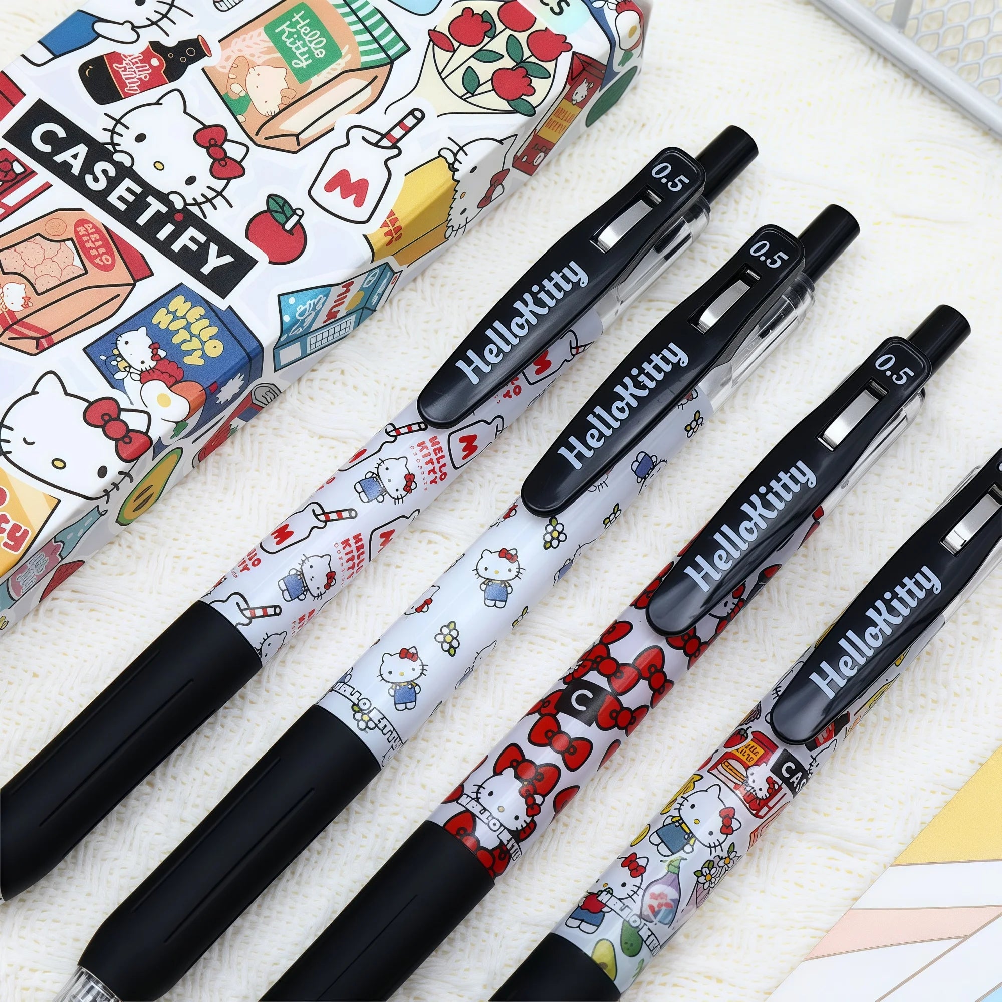 4pcs Sanrio Hello Kitty Latest Series Limited Gel Pen Cartoon Quick Dry Pen Black 0.5mm Student Stationery Office Supplies